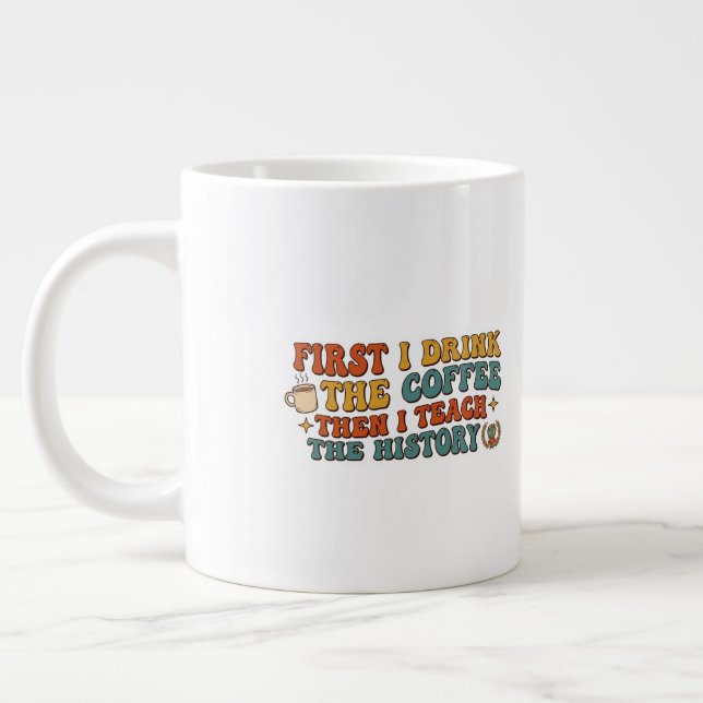 Retro Groovy rolig present till historielärare  Jumbo Mugg (Vänster)