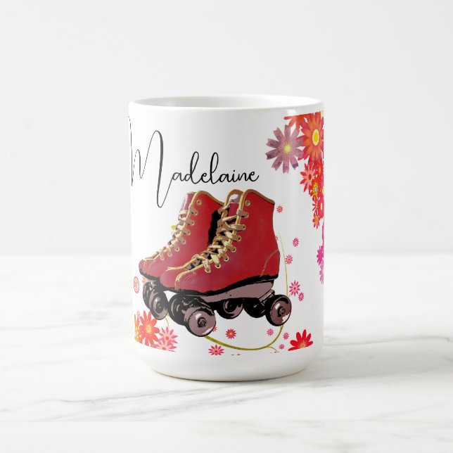 Retro Groovy Roller Skates Colorful Kaffemugg (Center)