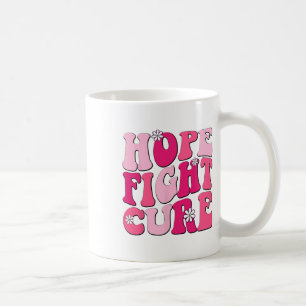 Retro Groovy Rosa Hope Fight Cure Breast Cancer Aw Kaffemugg