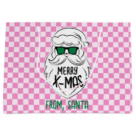Retro Groovy Rosa Rutiga Tomte Jul