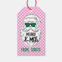 Retro Groovy Rosa Rutiga Tomte Jul