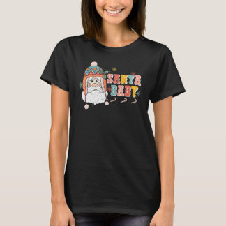 Retro Groovy Santa Baby Jul Hippie Familj Ma T Shirt