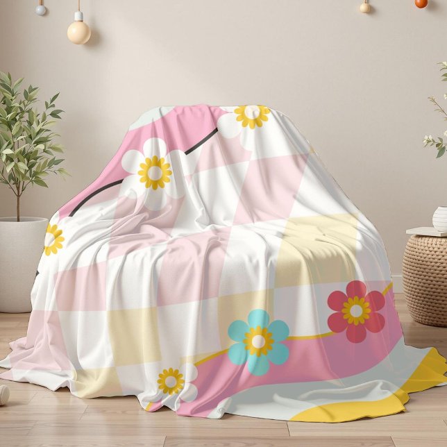 Retro Groovy semesterpresent Badhandduk Brudtärna  Fleecefilt (Skapare uppladdad)