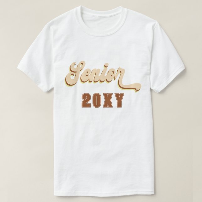 Retro Groovy Senior Anpassningsbar Studenten T Shirt (Design framsida)
