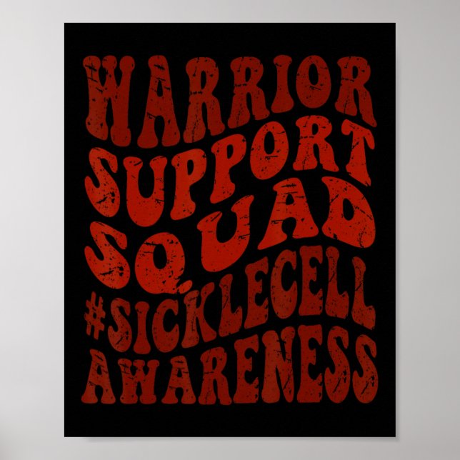 Retro Groovy Sickle Cell Scd Support Squad Sickle Poster (Framsidan)