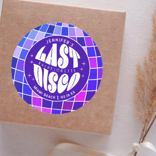 Retro Groovy Sista Disco Möhippa Helgparty Runt Klistermärke