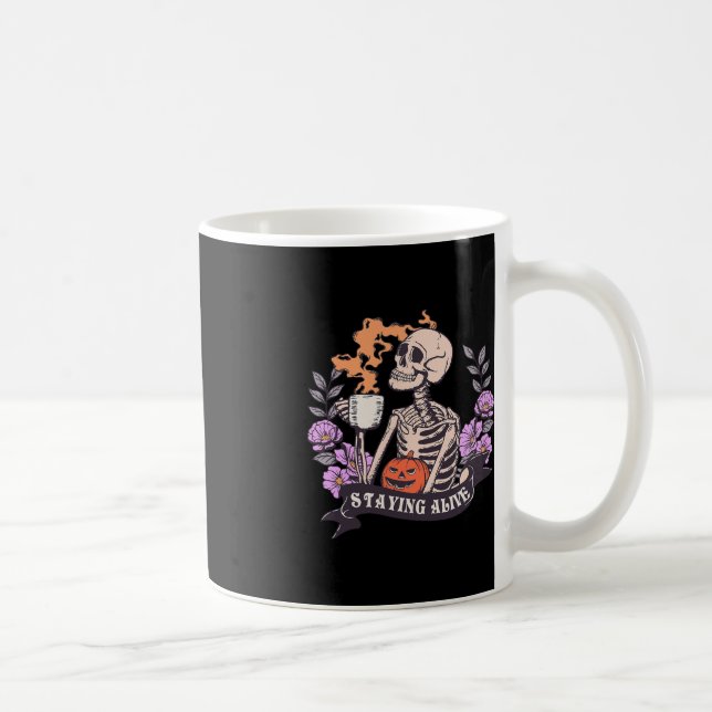 Retro Groovy Skeleton som fortsätter att lägga upp Kaffemugg (Höger)