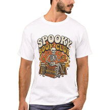 Retro Groovy Skelett Bokälskare Halloween