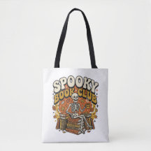 Retro Groovy Skelett Bokälskare Halloween