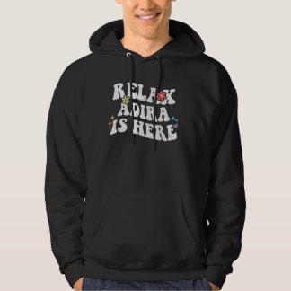 Retro Groovy Slappna av ADIRA är här Funny Mor Da Hoodie