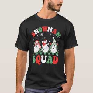 Retro Groovy Snögubbe Squad Snö jul Lycklig Ho T Shirt