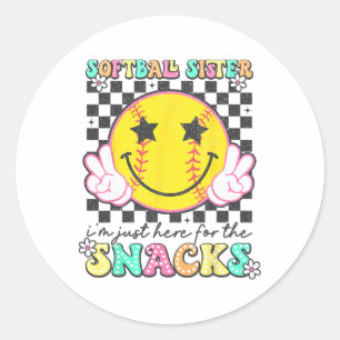 Retro Groovy Softll Syster jag är bara här för S Runt Klistermärke