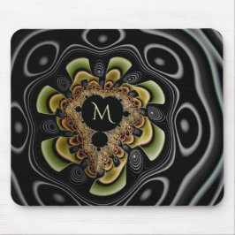 Retro Groovy Solros Fractal Abstrakt Monogram Musmatta