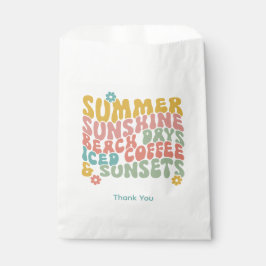 Retro Groovy Sommar Rosa Monogram Namn