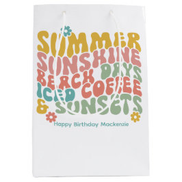 Retro Groovy Sommar Rosa Monogram Namn