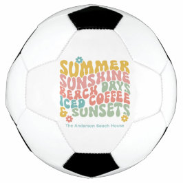 Retro Groovy Sommar Rosa Monogram Namn