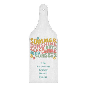 Retro Groovy Sommar Rosa Monogram Namn