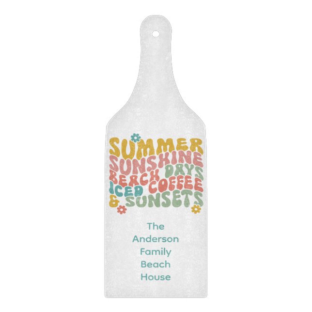 Retro Groovy Sommar Rosa Monogram Namn (Framsidan)