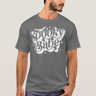 Retro Groovy Spooky Babe Spooky Season Funny Hallo T Shirt