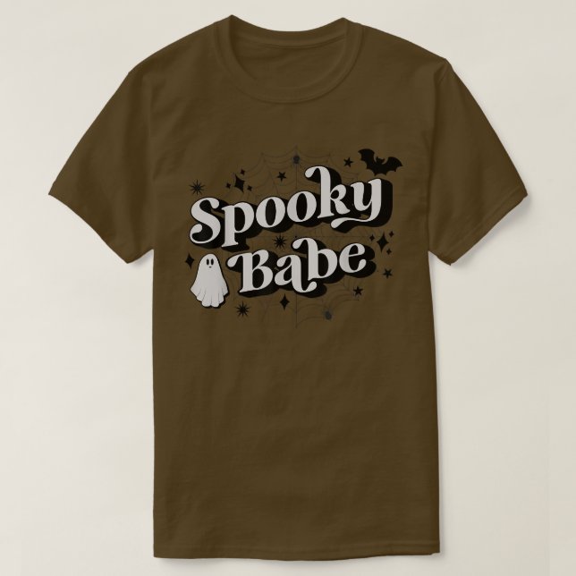 Retro Groovy Spooky Babe Spooky Vibes Funny Hallow T Shirt (Design framsida)