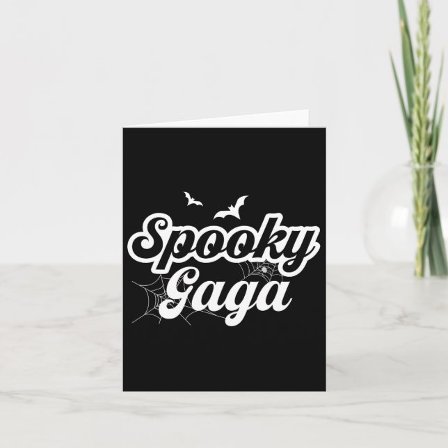 Retro Groovy Spooky Gaga Halloween Witch Mamma Gra Kort (Framsida)