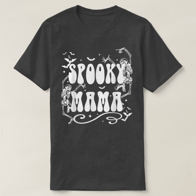 Retro Groovy Spooky Mamma Spooky Season Funny Hall T Shirt (Design framsida)