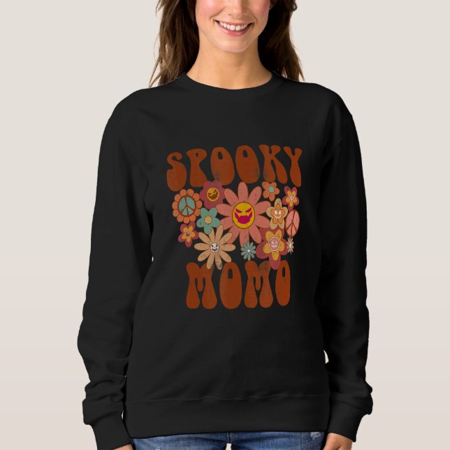 Retro Groovy Spooky Momo Fall Halloween Thanksgivi T Shirt (Framsida)