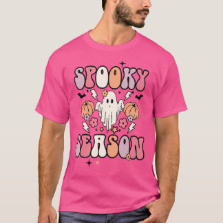 Retro Groovy Spooky Season Cute Ghost Boo Squad Ha T Shirt