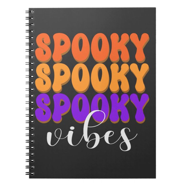 Retro Groovy Spooky Vibes Halloween Anteckningsbok (Framsidan)