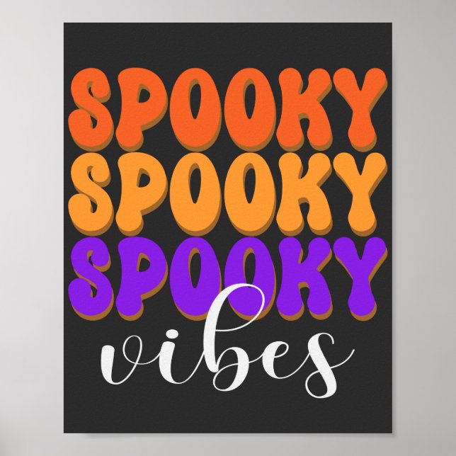 Retro Groovy Spooky Vibes Halloween Poster (Framsidan)