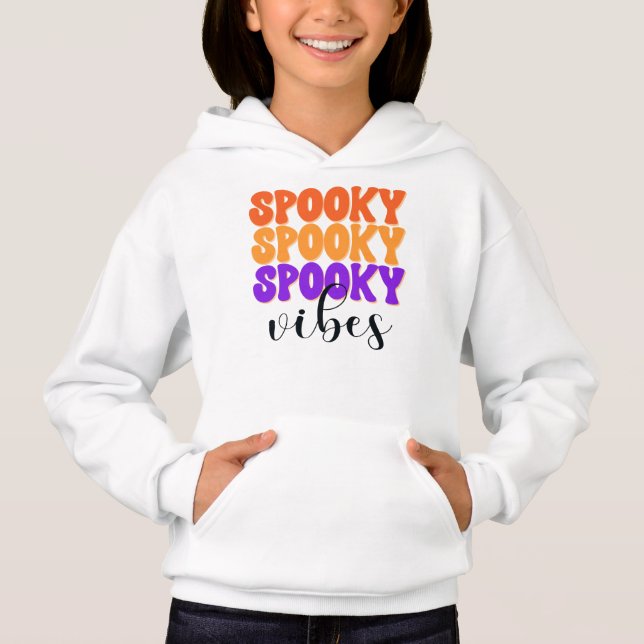 Retro Groovy Spooky Vibes Vintage Halloween T Shirt (Framsida)