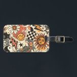 Retro Groovy Sticker Collage Pattern Smiley Face Bagagebricka<br><div class="desc">Colorful retro groovy collage pattern featuring smiley faces,  suns,  lightning bolts,  daisies,  planets,  yin yang symbols,  and checkerboard elements. This vintage-inspired aesthetic design brings a playful 70s vibe,  perfect for trendy backgrounds,  wallpapers,  prints,  and creative projects.</div>