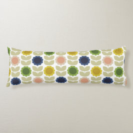 Retro Groovy Summer Flowers Stems Kroppskudde