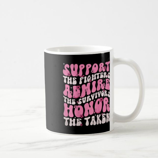 Retro Groovy Support Kvinnor bröstcancermedvetenhe Kaffemugg (Höger)