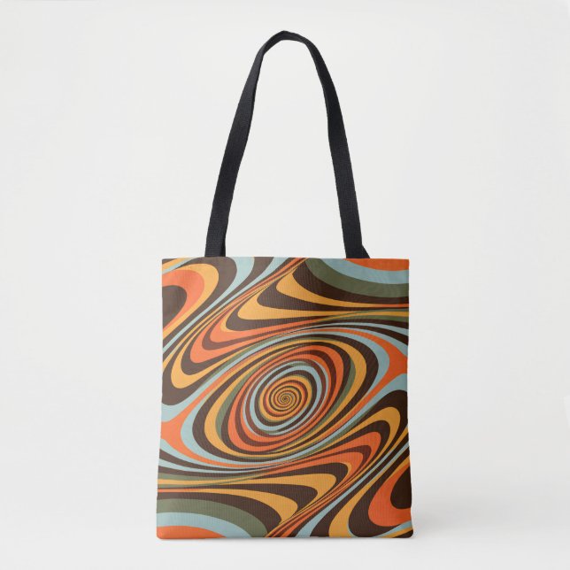 Retro Groovy Swirl Pattern 70s Psychedelic Vortex Tygkasse (Framsida)