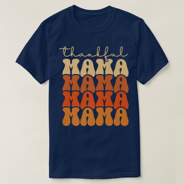 Retro Groovy - tack för att Mamman är fin höst T Shirt (Design framsida)