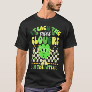 Retro Groovy Teacher St patricks day Shamrock T Shirt