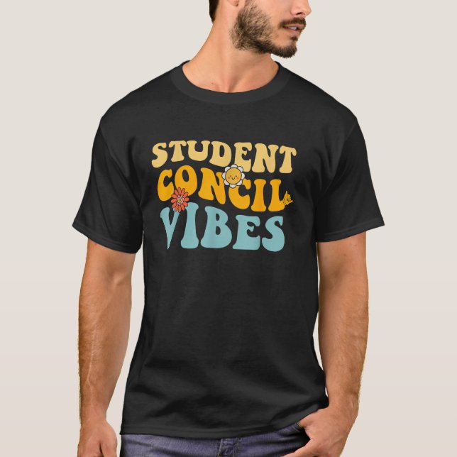 Retro Groovy Teacher Student Council Vibes Women K T Shirt (Framsida)