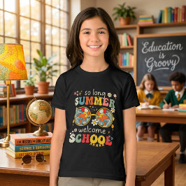 Retro Groovy Tillbaka Till Skolan Solglasögon Trop T Shirt