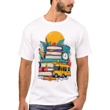 Retro Groovy Tillbaka till skolmaterial Märke T-Sh