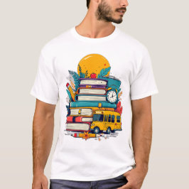 Retro Groovy Tillbaka till skolmaterial Märke T-Sh T Shirt
