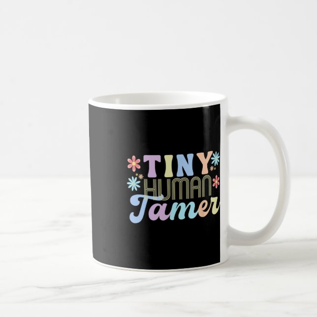 Retro Groovy Tiny Human Tamer Schoolkläder För T Kaffemugg (Höger)