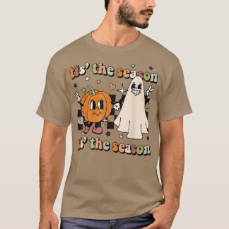 Retro Groovy Tis Season Halloween Spooky Pumpk T Shirt