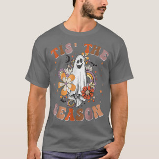 Retro Groovy Tis The Season Pumpkin Ghost Hippie H T Shirt