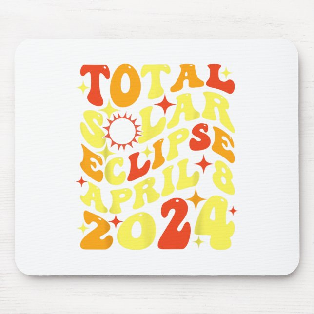 Retro Groovy Total Solar Eclipse april 2024 Musmatta (Framsidan)