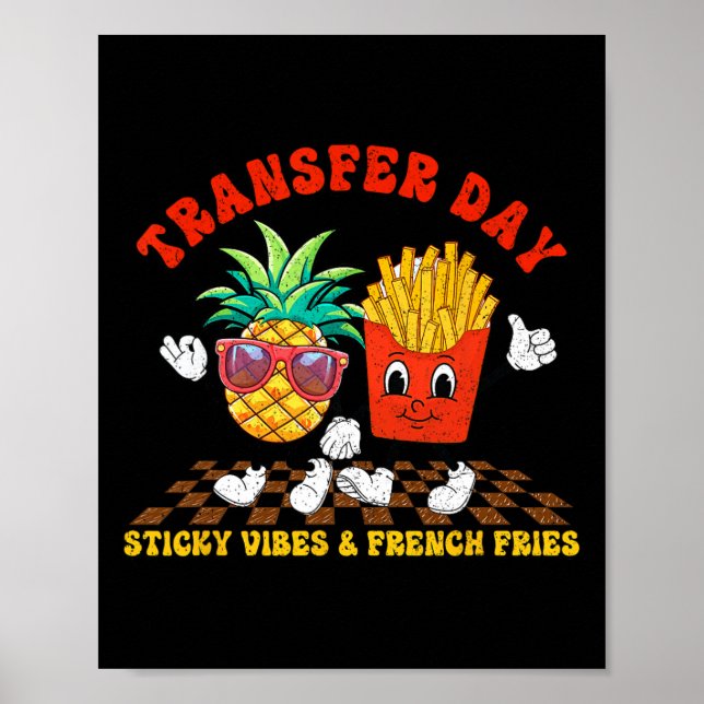 Retro Groovy Transfer Day Sticky Vibes Ivf Couple Poster (Framsidan)