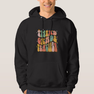 Retro Groovy Tredje Klass Lärare Tillbaka Till Sko Hoodie