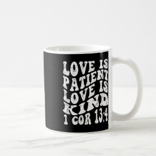 Retro Groovy Tro 1 Korinthierbrevet 13 4 Kärlek Är Kaffemugg