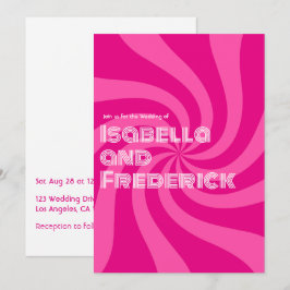 Retro Groovy Typografi Bröllop Inbjudningar