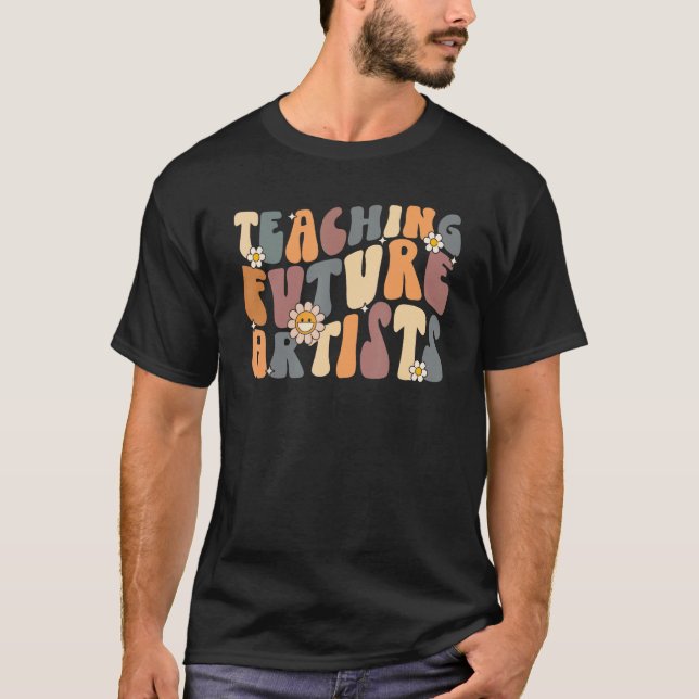 Retro Groovy undervisar framtida konstnärer tillba T Shirt (Framsida)